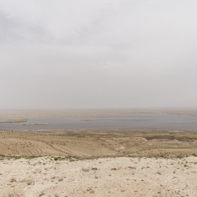 In desert of Aral Sea
